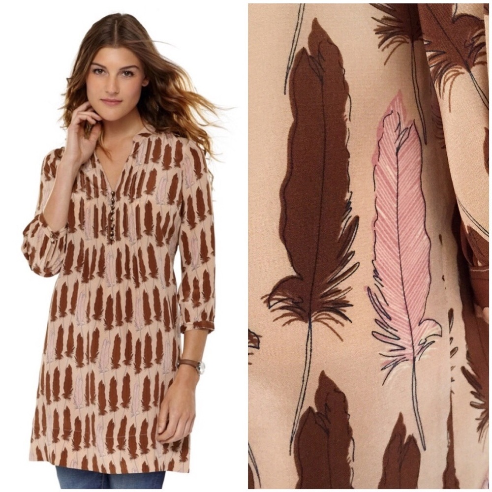 Fossil ‘Riley’ Feather Print Tunic - Picture 2 of 8